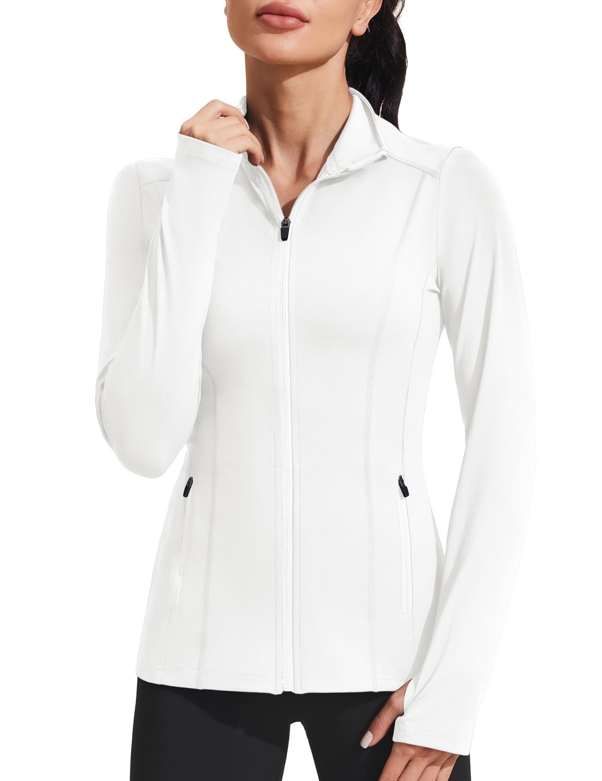 Women's Track Jackets Thumb Holes Running Jacket Lightweight Athletic Workout...