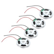 4 Pcs 0.5W 8 Ohm Small Speakers Metal Shell Round Internal Micro Magnet Speaker