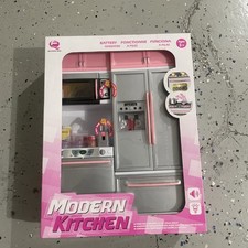 Battery Operated Light Sound Modern Home Little Cook Kitchen Kids Playset Pink