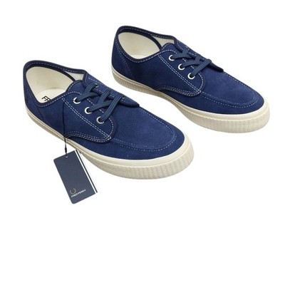 Fred Perry Herren Sportschuhe Größe 7 Blau Wildleder Ealing Niedrig Turnschuhe Smart Freizeitschuh