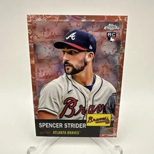 Spencer Strider 2022 Topps Chrome Platinum Anniversary Toile Rose Gold RC 26/75