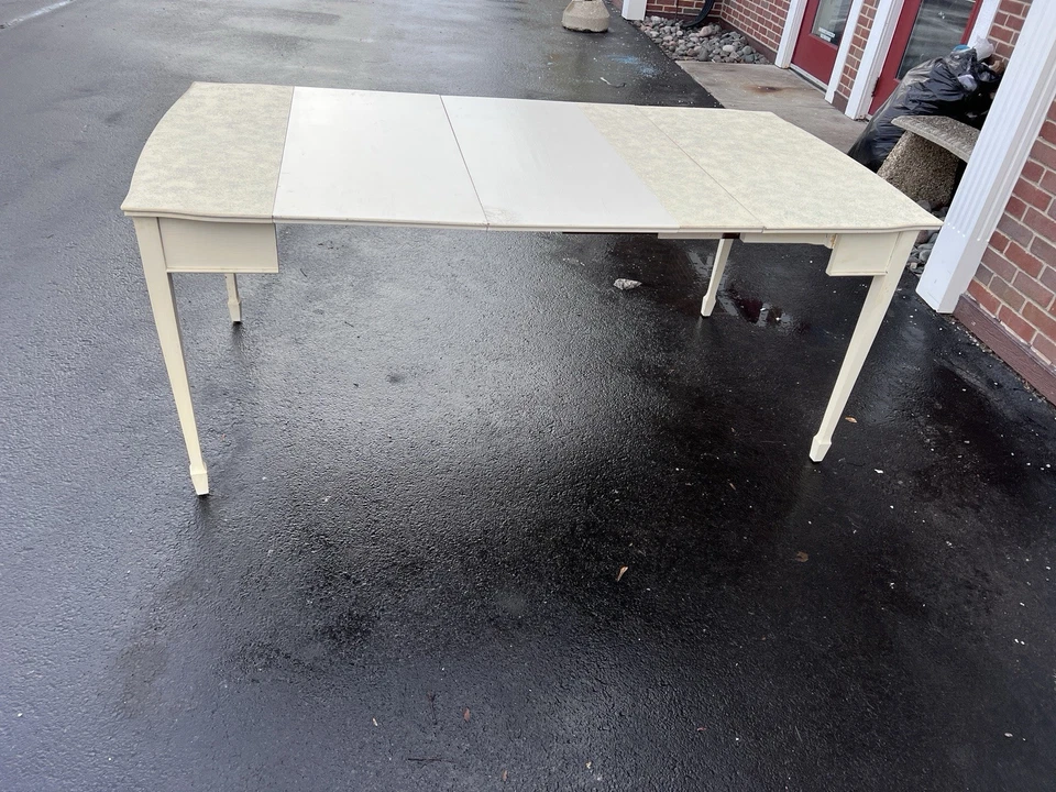 Antiga mesa de jantar francesa country carvalho topo expansível folha de desenho 19,5”-73 1/4” - Imagem 4 de 4