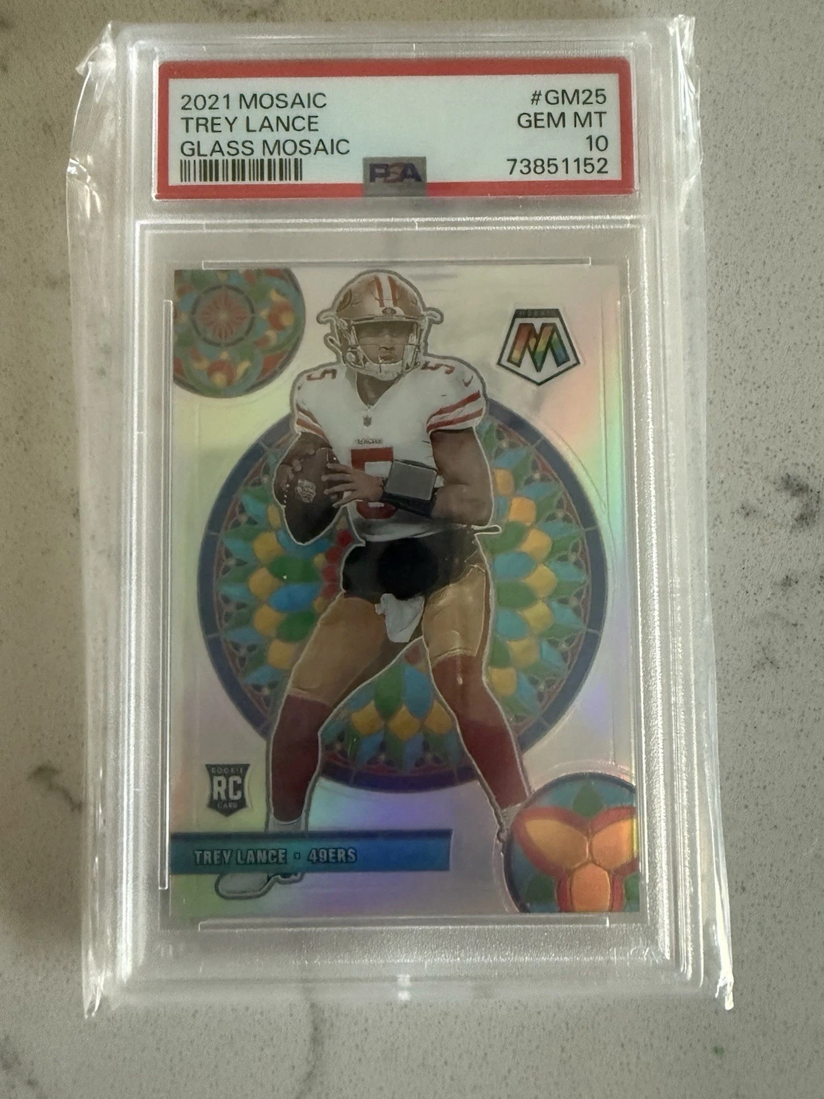 Trey Lance Panini Mosaic Glass Mosaic #GM25 Base