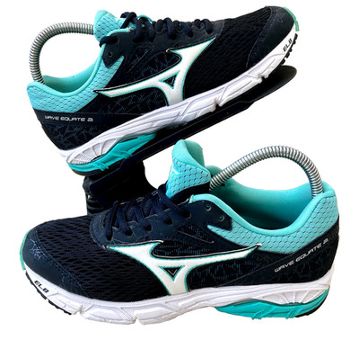 Mizuno Wave Equate 2 Damen-Laufschuhe schwarz/mintgrün UK 5 #PYV1017