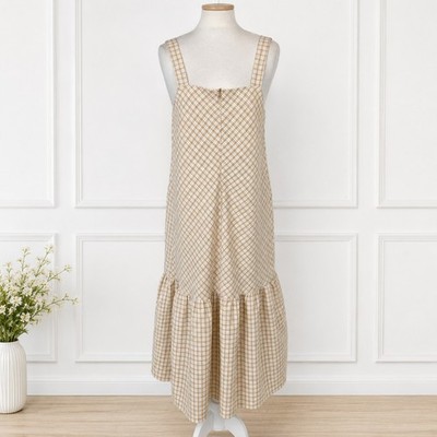 Lebenslauf Copenhagen Gingham Midikleid UK 10 Neu mit Etikett Cottagecore Prairie Sommer Urlaub