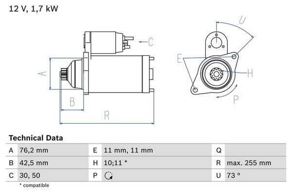 Bosch 0 986 020 280 Starter FüR Audi Seat Skoda VW-image