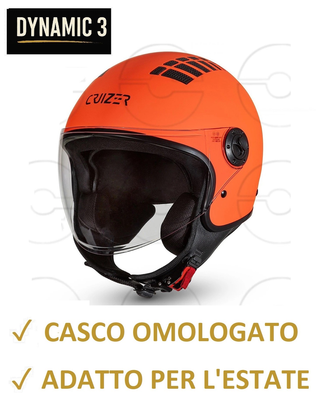CRUIZER Casco Moto Modulare Caschi Scooter Omologato Doppia Visiera Nero Giallo