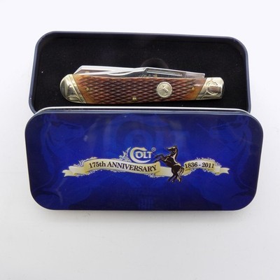 Colt 175th Anniversary 1836-2011 Trapper Pocket Knife CT366 w/ Tin Box New