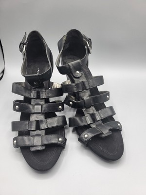 Bandolino B Flexible Wedge Sandals Buckles & Studs BD/Baina Black 10M