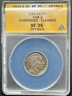 1913-S Type 2 Buffalo Nickel ANACS VF/Details/Corroded/Cleaned