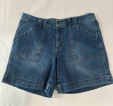 Faded Glory Y2K Vintage Blue Denim Mom Shorts Size 12 Stretch
