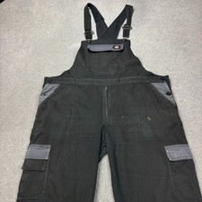 Dickies Dungarees Adult 44x30 Black Bib Overalls Work Wear Canvas Carpenter Men