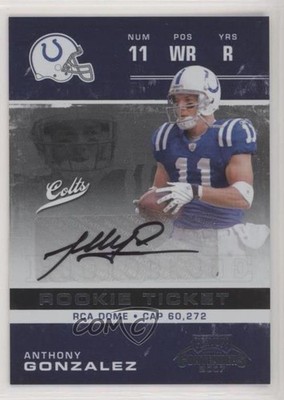 2007 Playoff Contenders Rookie Ticket Anthony Gonzalez #108 Rookie Auto RC fm0