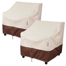 Patio Chair Covers Waterproof Outdoor 36"W x 37"D x 36"H 2 Pack Beige/Brown