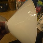2 Vintage Milk glass White Glass Lamp Lampshades 10 inch — photo 10