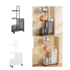 Garage Ball Storage Cart Gym Accessories Organization Exercise Gear Holder Yoga