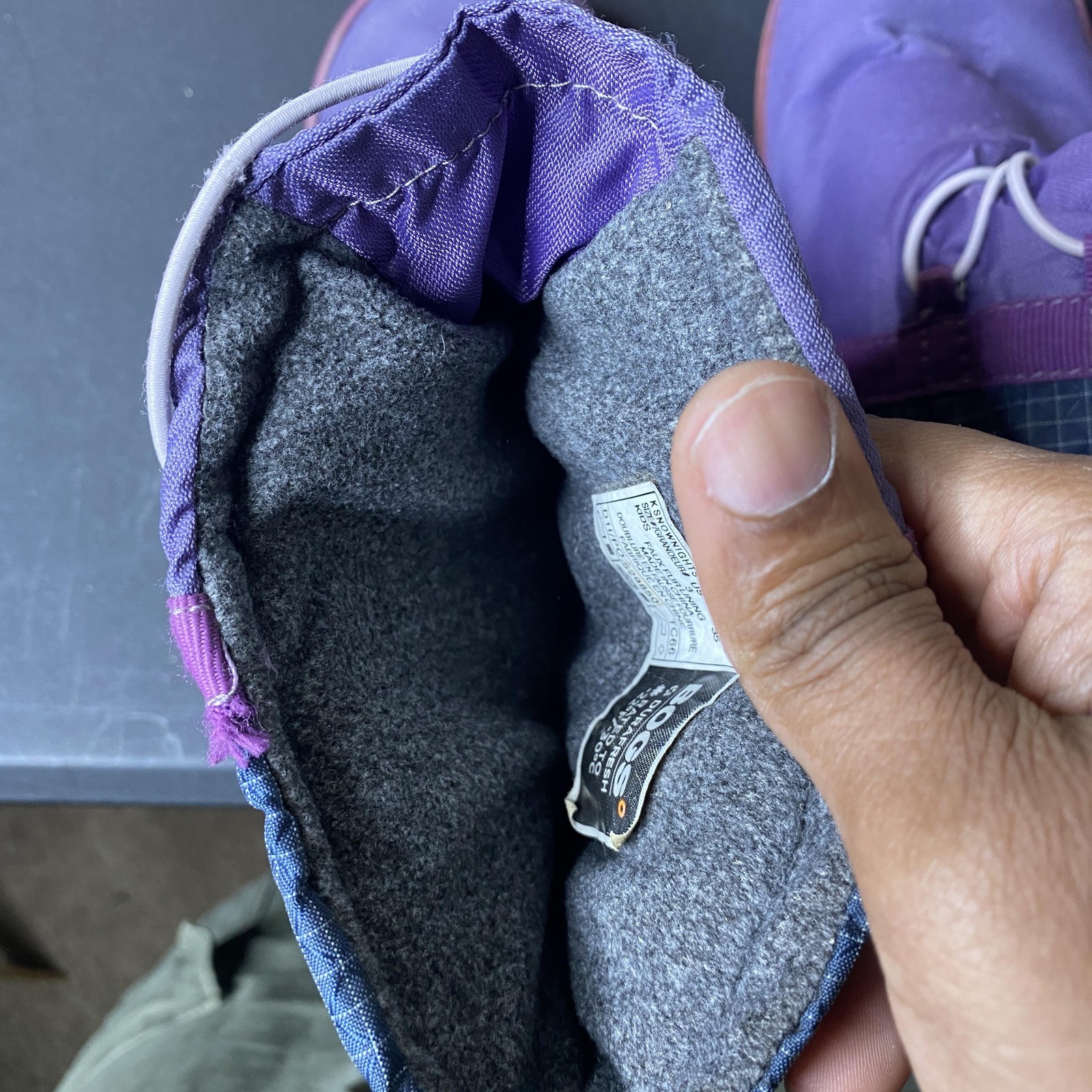 Bogs SnowNights Boots Kids Size 3 Purple Insulated Winter Snow Faux Fur Lined