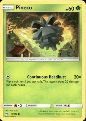 PINECO 15/214 LOST THUNDER COMMON POKEMON MISA TSUTSUI