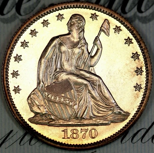 1870 CAMEO PRISTINE+ GEM PROOF SEATED LIBERTY HALF-DOLLAR DC444 FROM HOARD