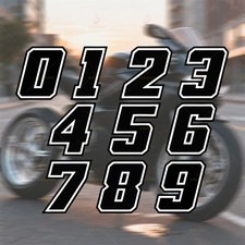 Number Stickers Motorcycle Decals Black Waterproof Vinyl 0-9 Fuel Tank Fairing