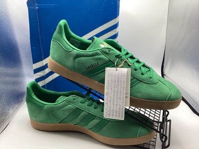 ADIDAS GAZELLE WILDLEDER SPORTSCHUHE GRÖSSE 11,5 UK GRÜN WILDLEDER NEU MIT ETIKETT IM KARTON