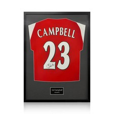 Sol Campbell Signed Framed Arsenal Football Shirt with Black Mount