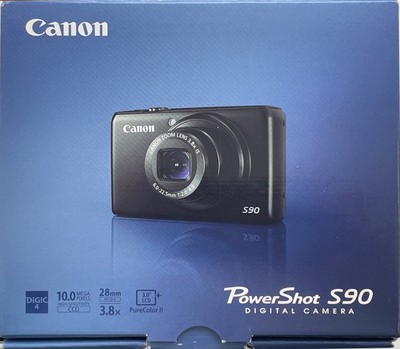 Canon PowerShot S90 Digitalkamera 10.0 MP 3.8 fach kompakt schwarz FUNKTIONIERT