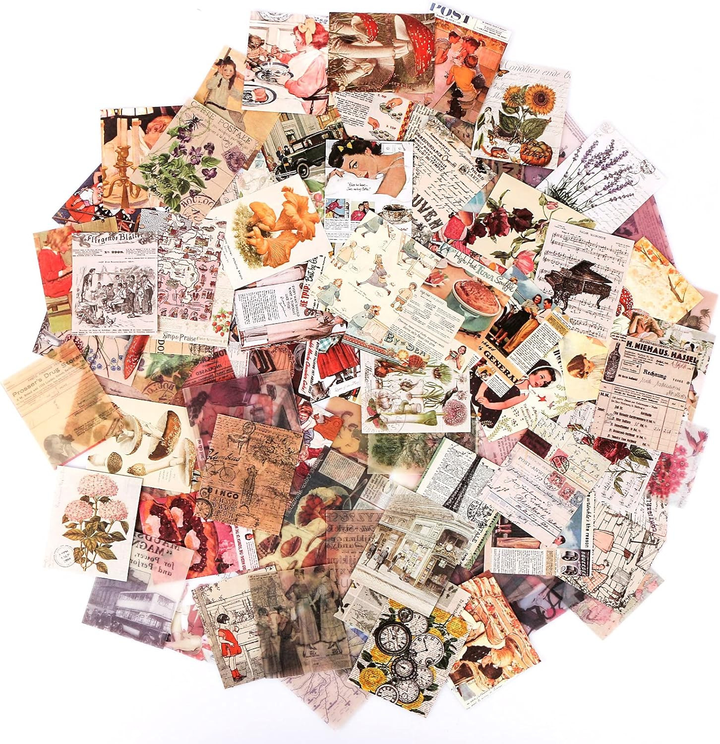 400Pcs Junk Journal Vintage DIY Material Paper Journaling Su