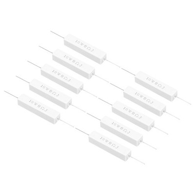 20 Pcs 8 Ohm Resistors, 10W Power Ceramic Cement Resistor Kit Tolerance 5%
