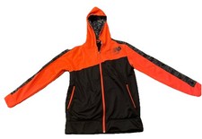 New Balance Kids Long Sleeve Zip Up Hooded Jacket Large 14/16 Black Orange