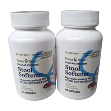 2 Pack Compares To Colace Regular Strength Stool Softener 100mg 100 caps Ea 2/28
