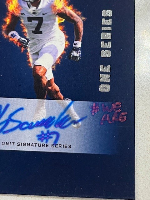 KADEN SAUNDERS 2024 ONIT Penn State Football Fire ONE SERIES Auto # 1/1 "We Are" view 3