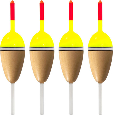 Balsa Slip Bobbers for Fishing 4-Pack Oval High Sensitivity Buoyant Floats for