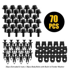 Universal Body & Bolts U-nut Clips M6 Engine Under Cover Splash Shield Guard USA