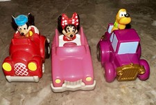 Mickey And Minnie Mouse And Goofy Push Back Cars Vintage