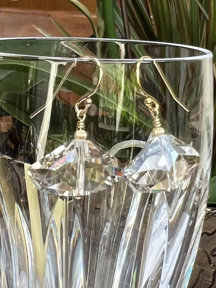 Brincos de cristais e folheados a ouro Swarovski - Imagem 4 de 4