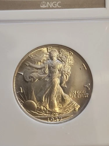 1937 WALKING LIBERTY HALF DOLLAR NGC MS 63 GREAT STRIKE