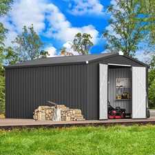 10' x 14' Metal Outdoor Storage Shed, Heavy Duty Large Waterproof, Garden