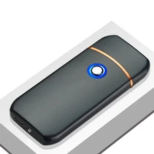 Flameless Metal Elctric Rechargeable USB  Cigarette Lighter Black