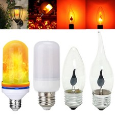 E27 E14 9W LED Flame Effect Fire Light Corn Bulb Simulated Nature Flicking Lamp