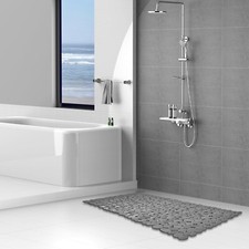 Pebble Shower Mat, Non Slip  Machine Washable with Suction Cups  Drain Holes