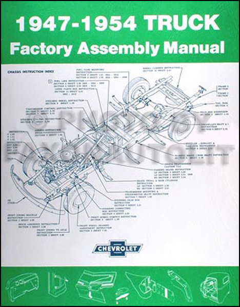 1947-1954 Chevrolet Pickup Truck Assembly Manual Chevy Factory 1955 1st series