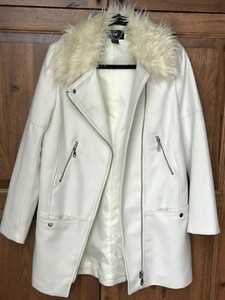 h&m white fur coat