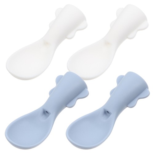 4 Pcs Baby Bag Spoon Set Feeding Feeder Spoons Food Pouch Attachment