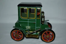 Vintage 1950's Modern Toys Japan Lever Action Tin Litho Automobile Green "Works"