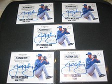 LOT (5) JUSTIN NICOLINO HAND SIGNED AUTOGRAPHED CERTIFIED BASEBALL CARDS #/200