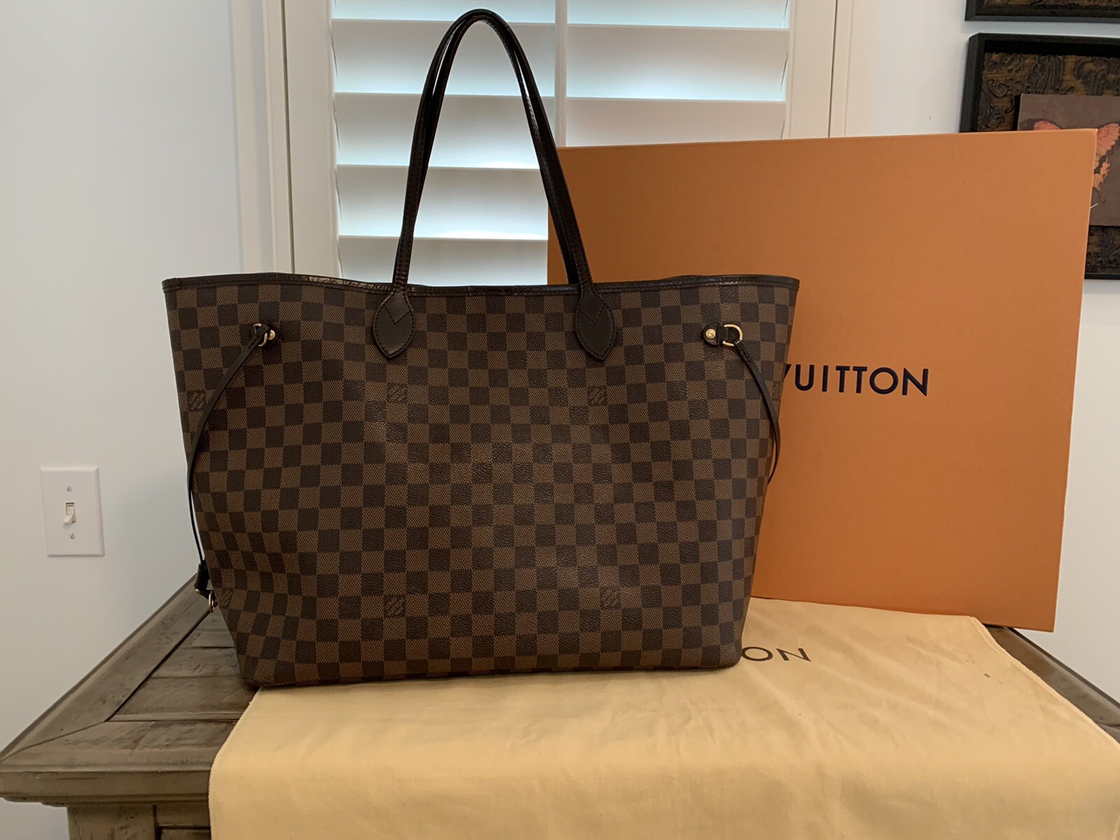 louis vuitton neverfull damier ebene