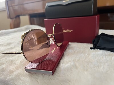 100% Authentic Cartier Panthere CT0149S 003 Gold Brown Pink 