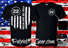 t-shirt,PTSD The War Within,Veteran 22,Suicide Awareness,Support Our Troops