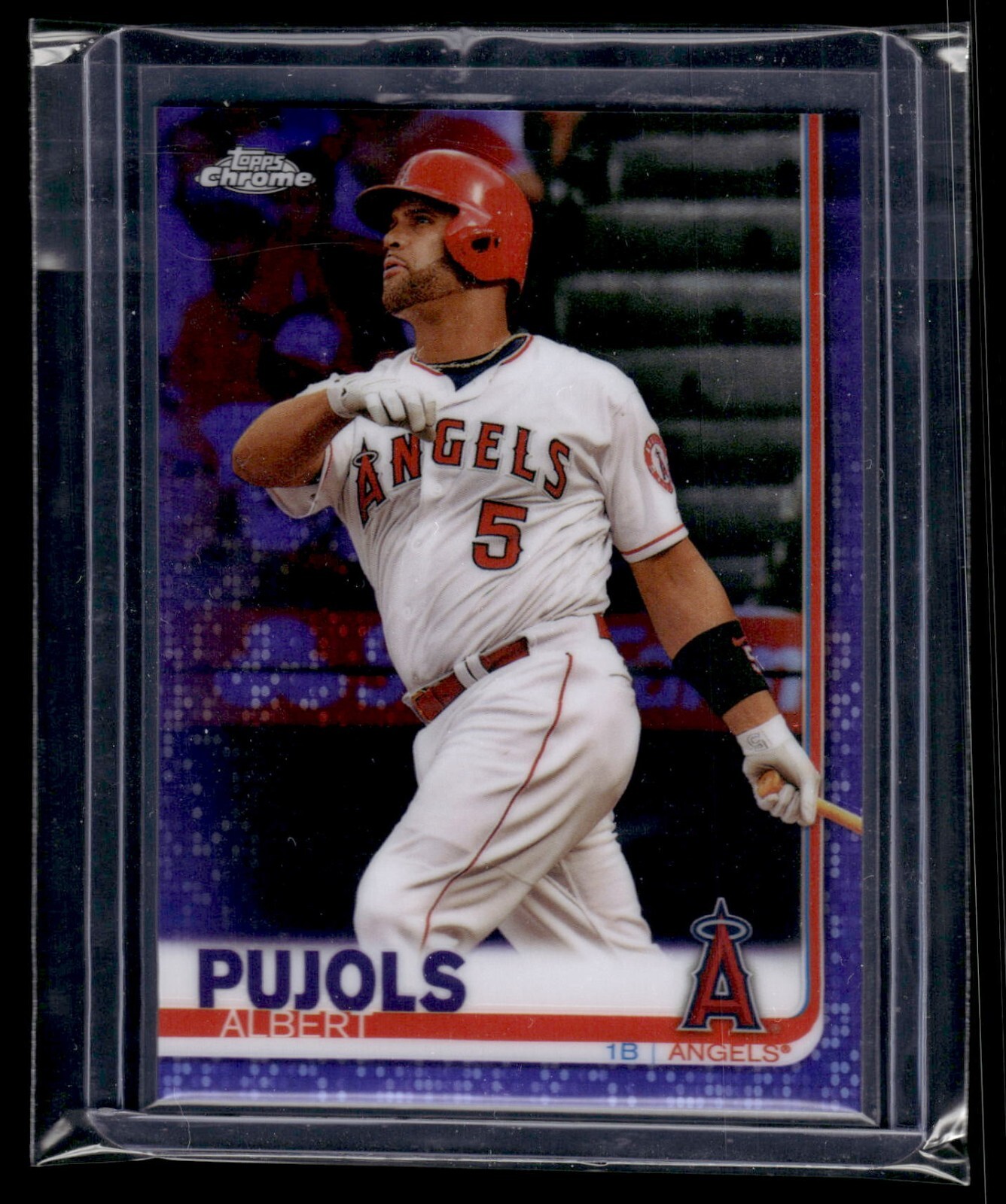 2019 Topps Chrome Purple Refractor #27 Albert Pujols 111/299 Angels